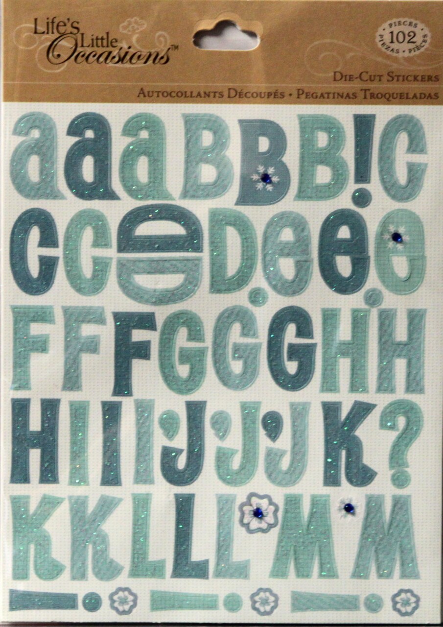 K &#x26; Company Life&#x27;s Little Occasions Winter Alphabet Die-cut Stickers